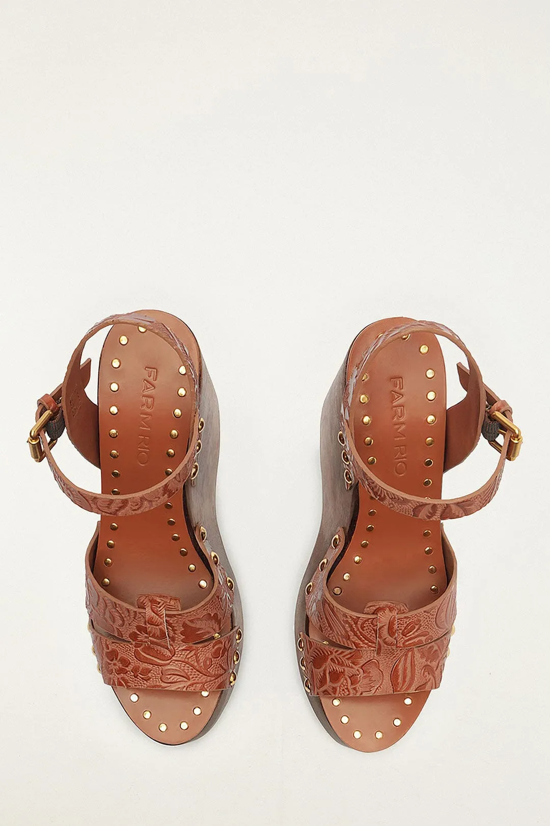 Brown Embossed Wedge Sandal sold by FARM Rio product image thumbnail 3