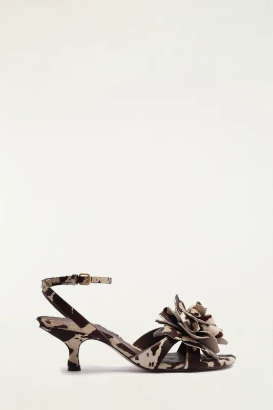 Animal Print Flower Heeled Sandal sold by FARM Rio
