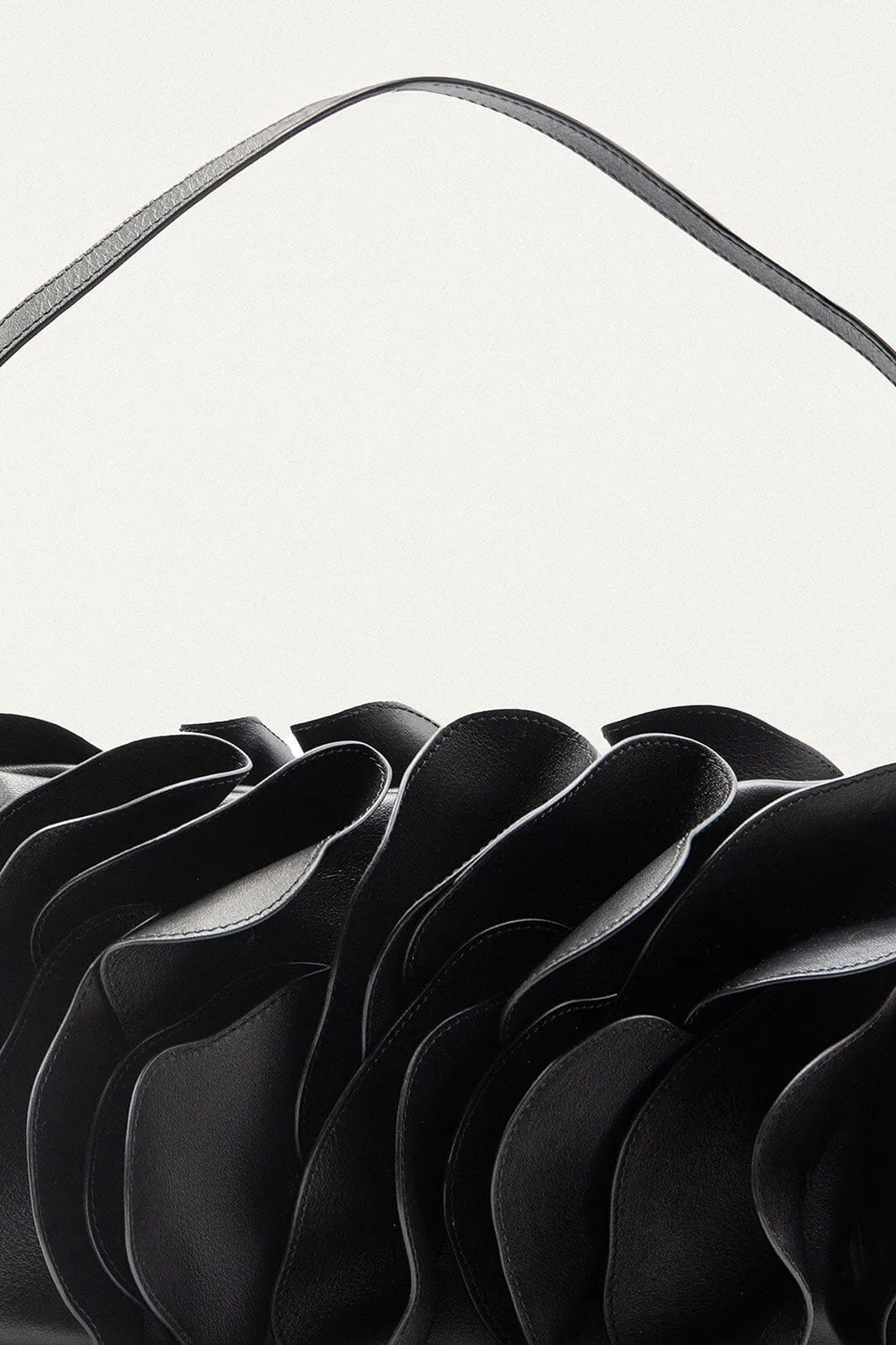 Black Leather Shoulder Flower Bag sold by FARM Rio product image thumbnail 4