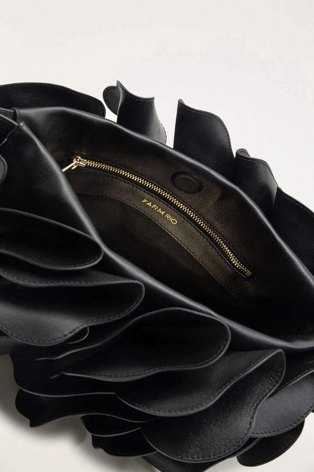 Black Leather Shoulder Flower Bag sold by FARM Rio product image thumbnail 5