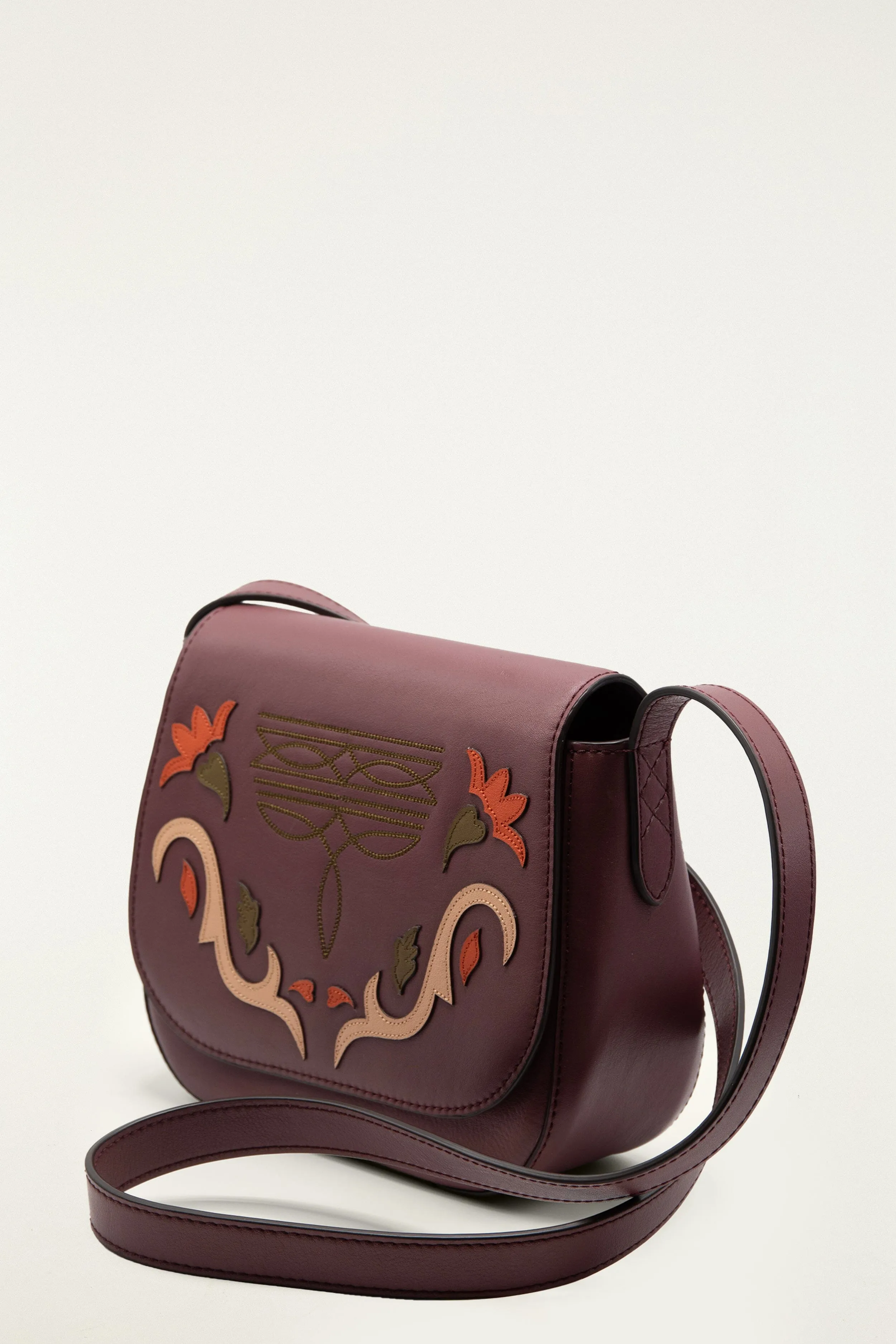 Burgundy Western Embroidered Leather Crossbody Bag sold by FARM Rio product image thumbnail 2