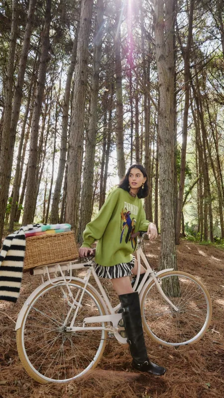 Black Distressed Leather Buckled Over-The-Knee Boot sold by FARM Rio