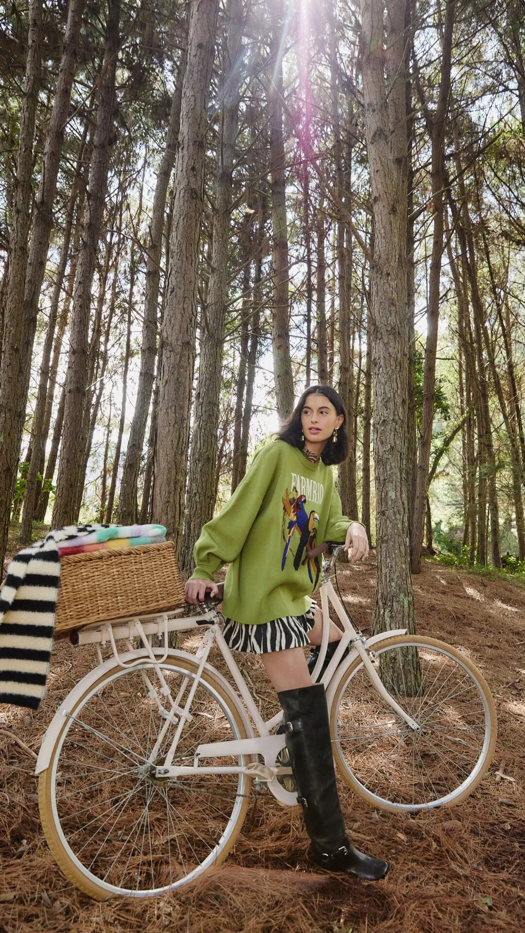 Black Distressed Leather Buckled Over-The-Knee Boot sold by FARM Rio