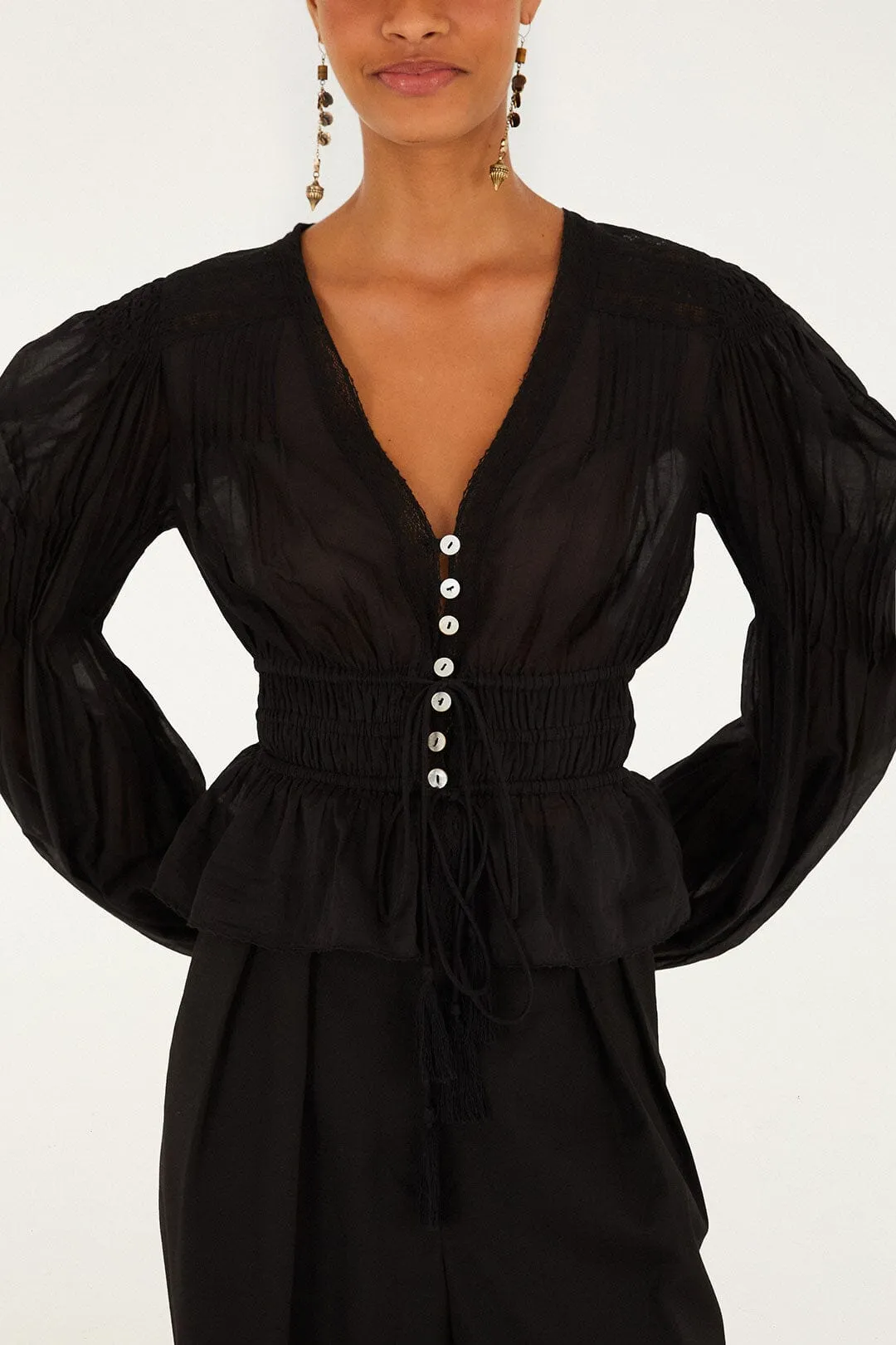 Black Long Sleeve Blouse sold by FARM Rio product image thumbnail 2