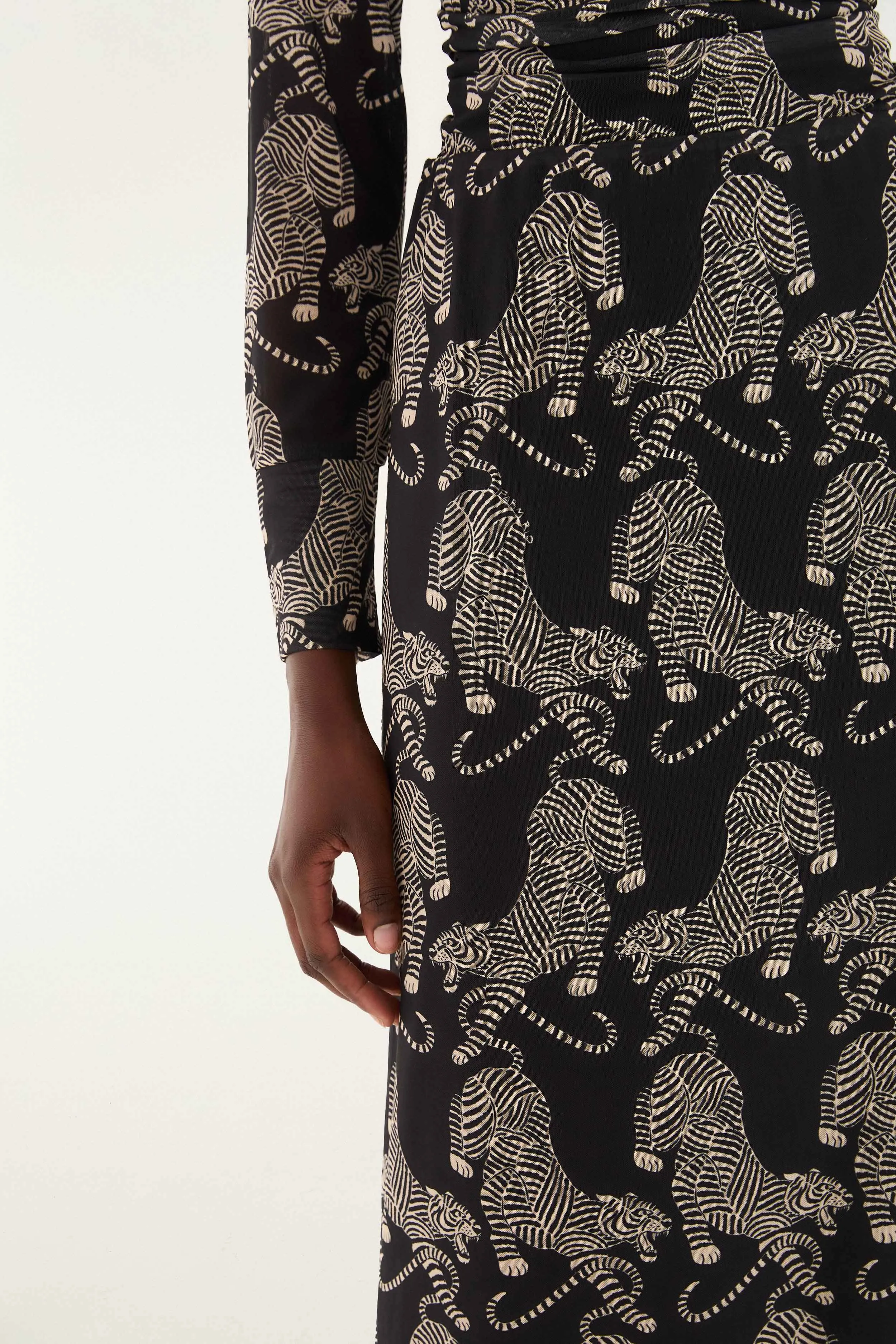 Black Striped Tigers Tulle Maxi Skirt sold by FARM Rio product image thumbnail 4