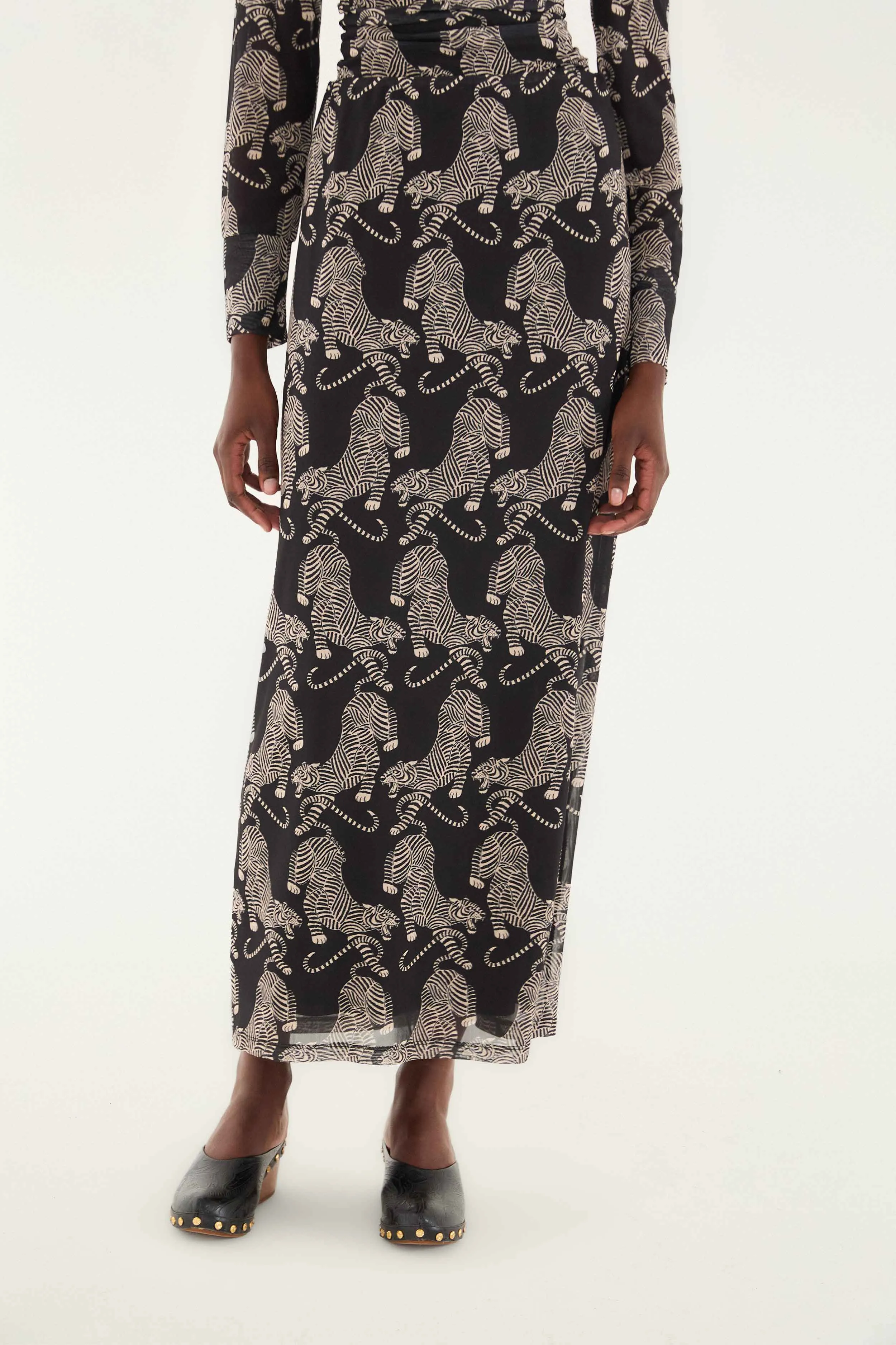 Black Striped Tigers Tulle Maxi Skirt sold by FARM Rio product image thumbnail 2