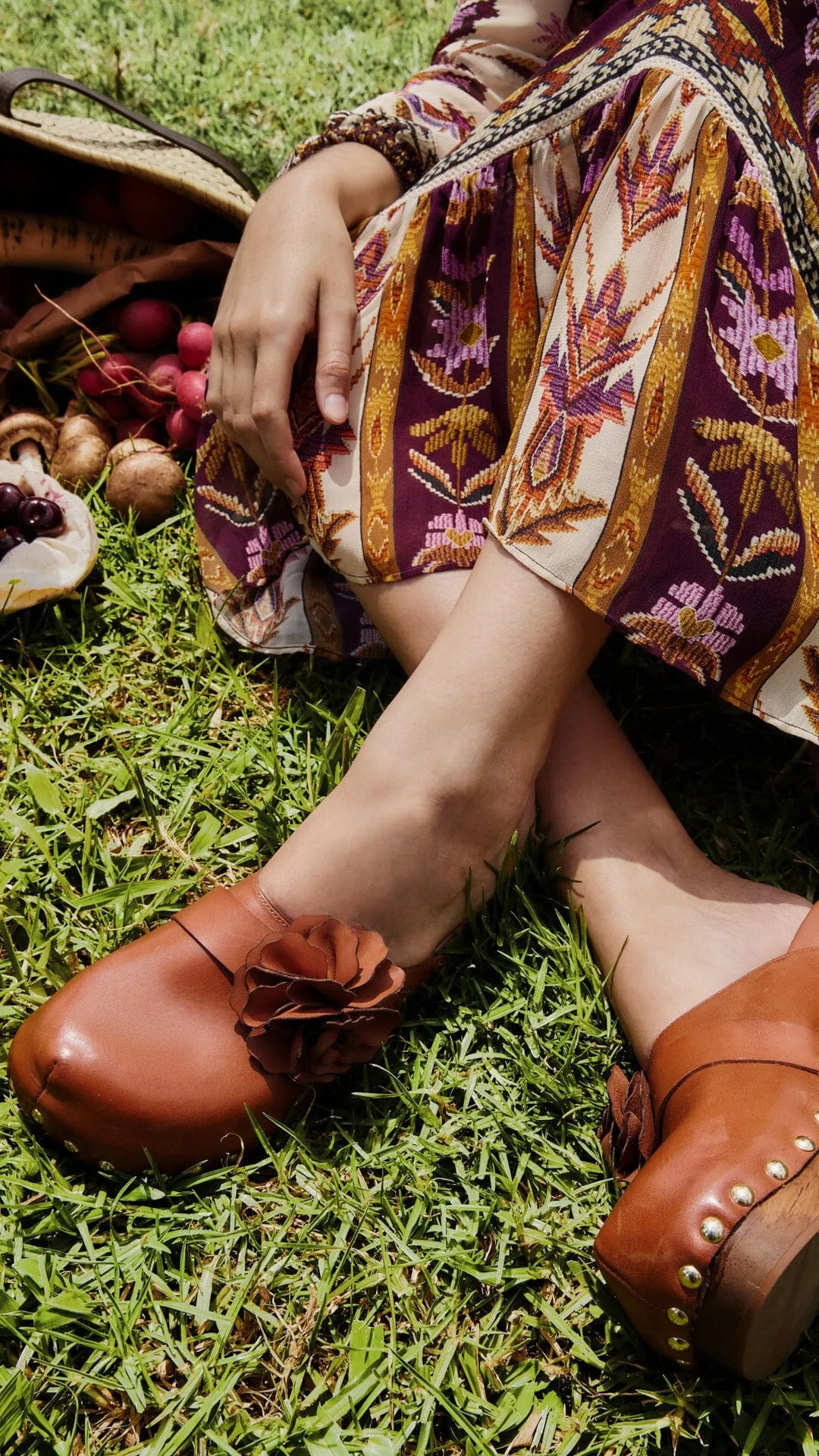 Brown Flower Clog sold by FARM Rio