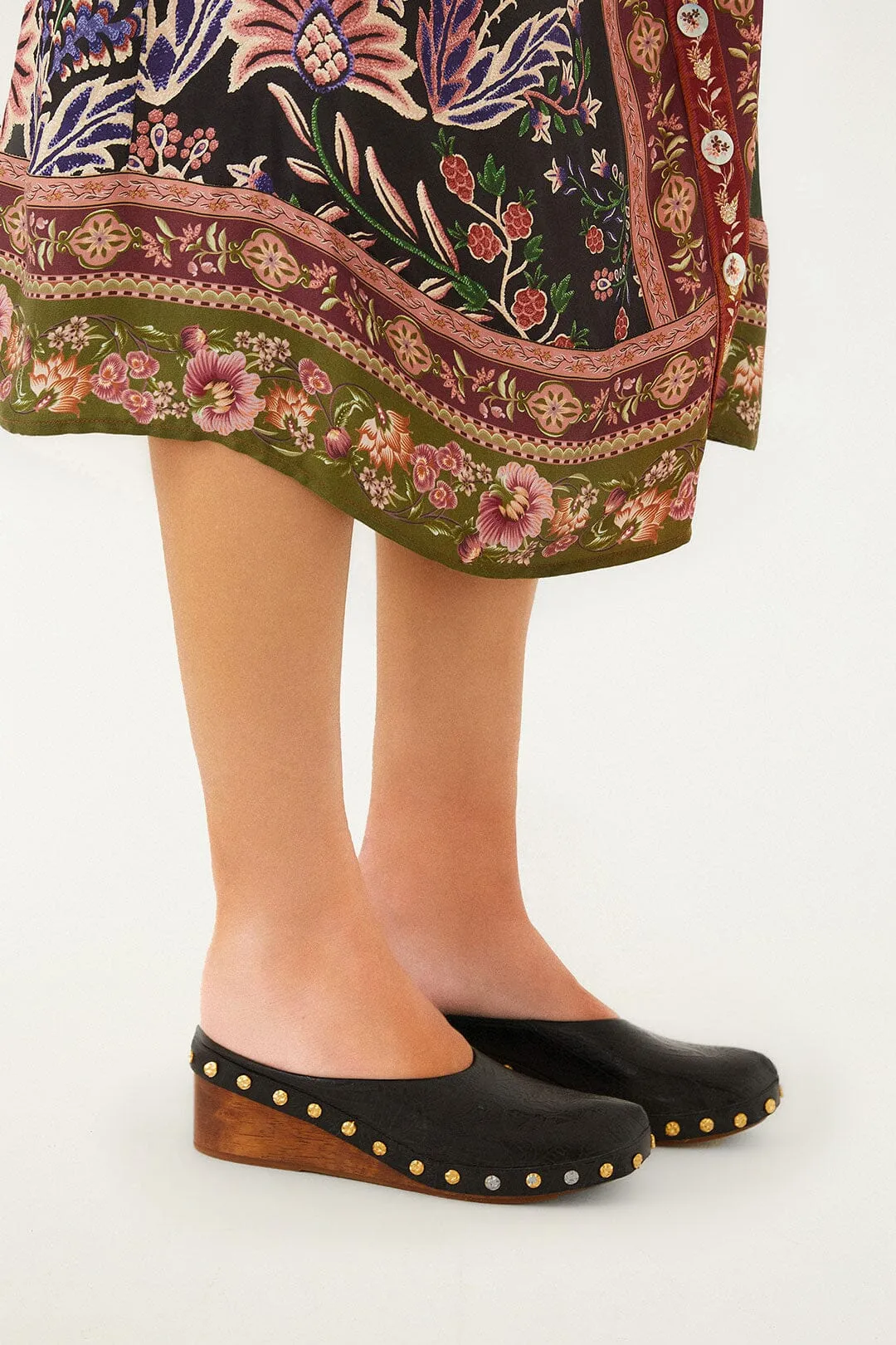 Black Embossed Wedge Clog sold by FARM Rio product image thumbnail 5