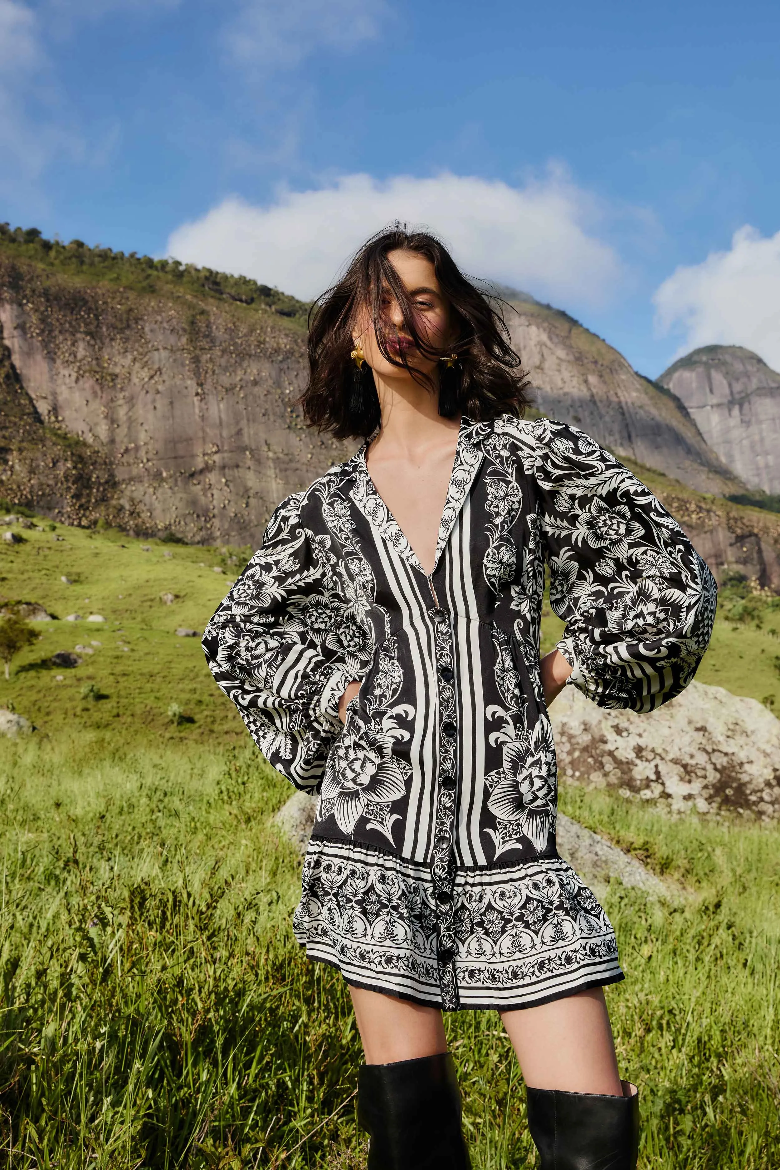 Lisbon Black Mini Dress sold by FARM Rio