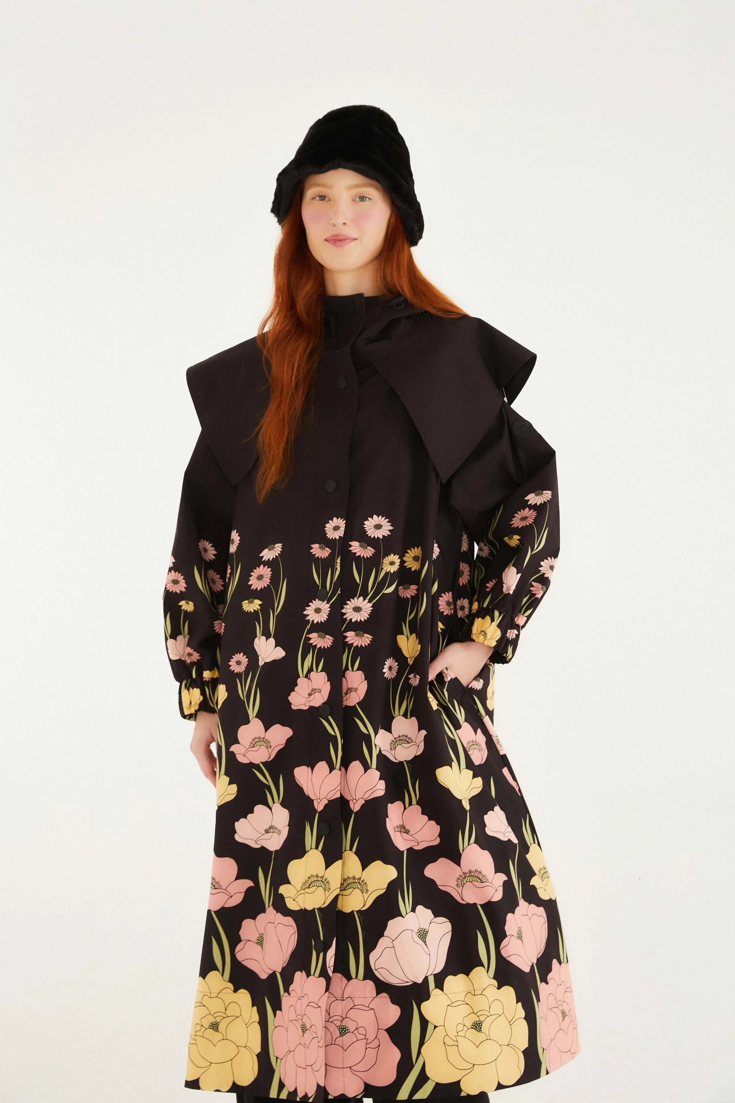Black Growing Flowers Raincoat sold by FARM Rio product image thumbnail 3