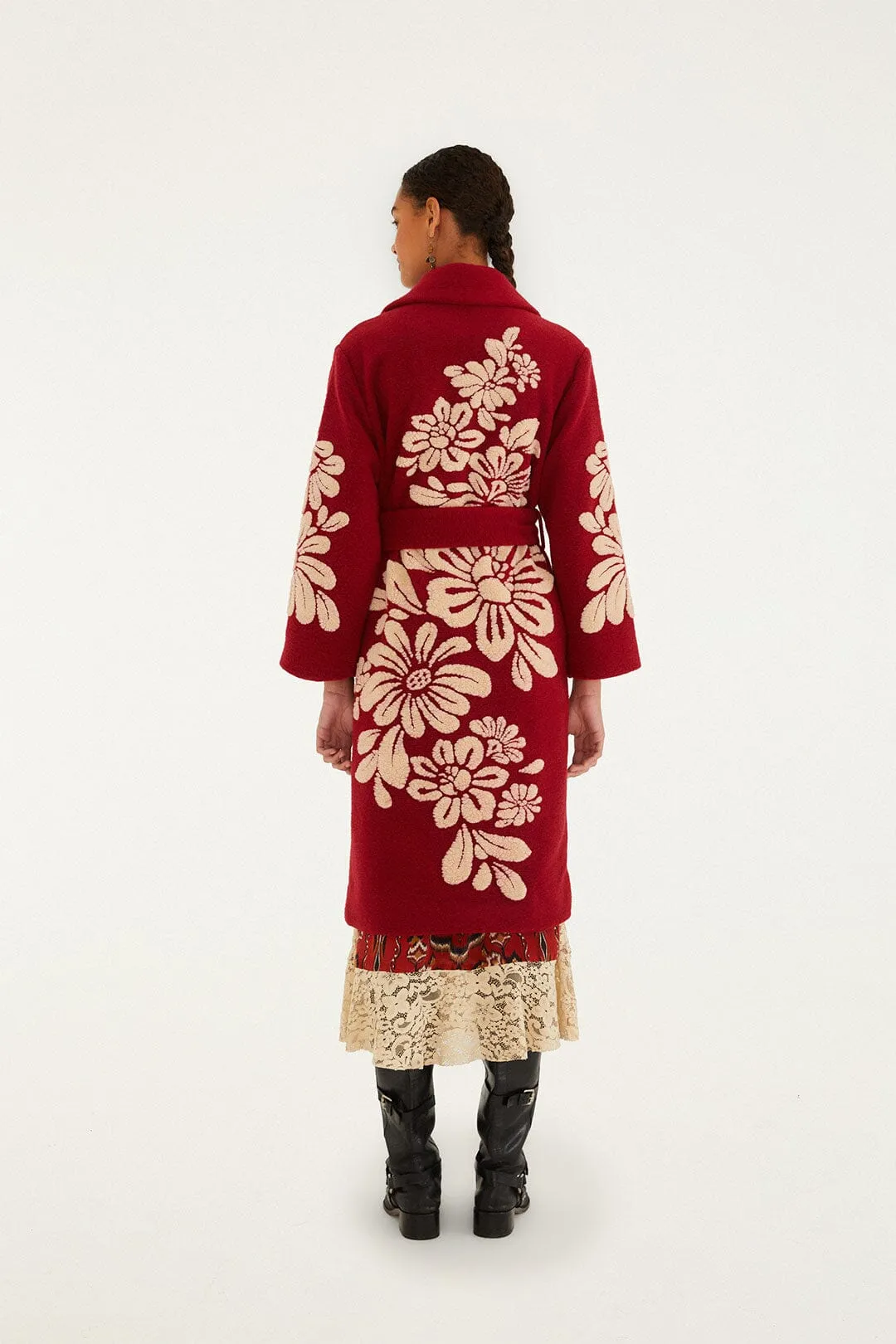 Burgundy Bold Flowers Fleece sold by FARM Rio product image thumbnail 3