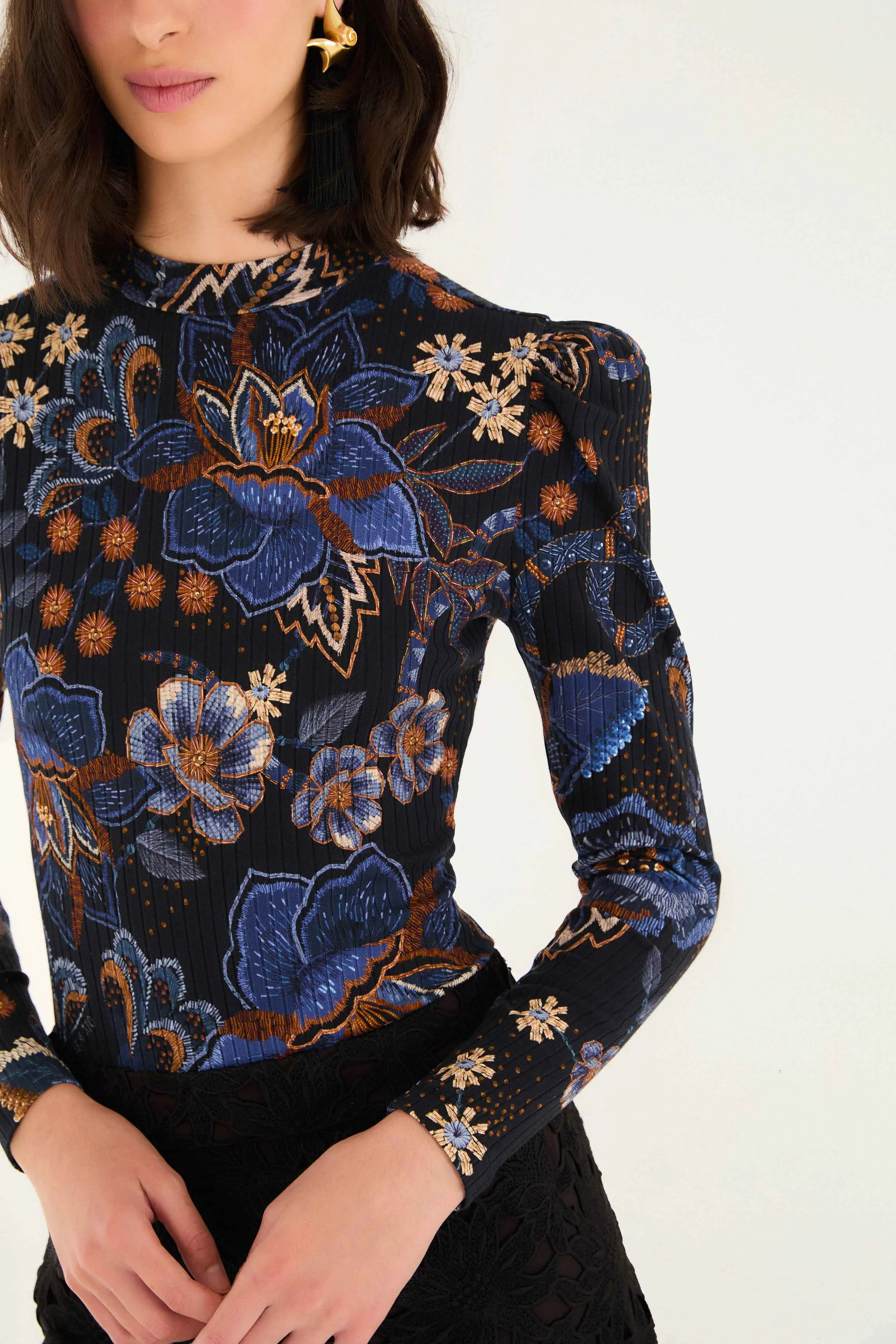 Black Snakes Bouquet Organic Cotton Bodysuit sold by FARM Rio product image thumbnail 4