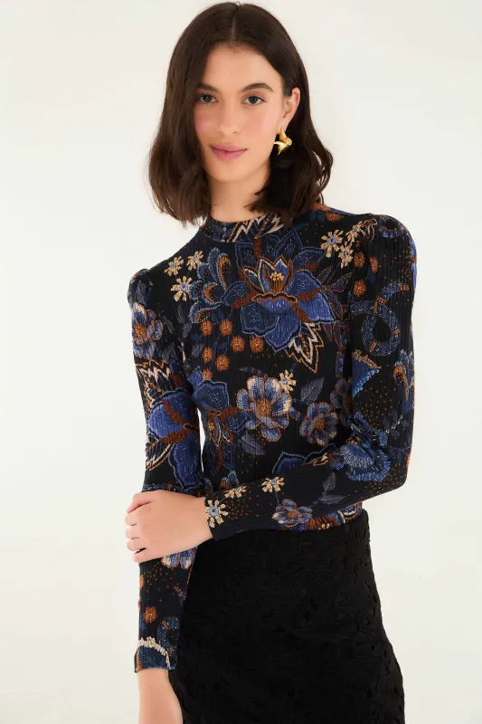 Black Snakes Bouquet Organic Cotton Bodysuit made by FARM Rio