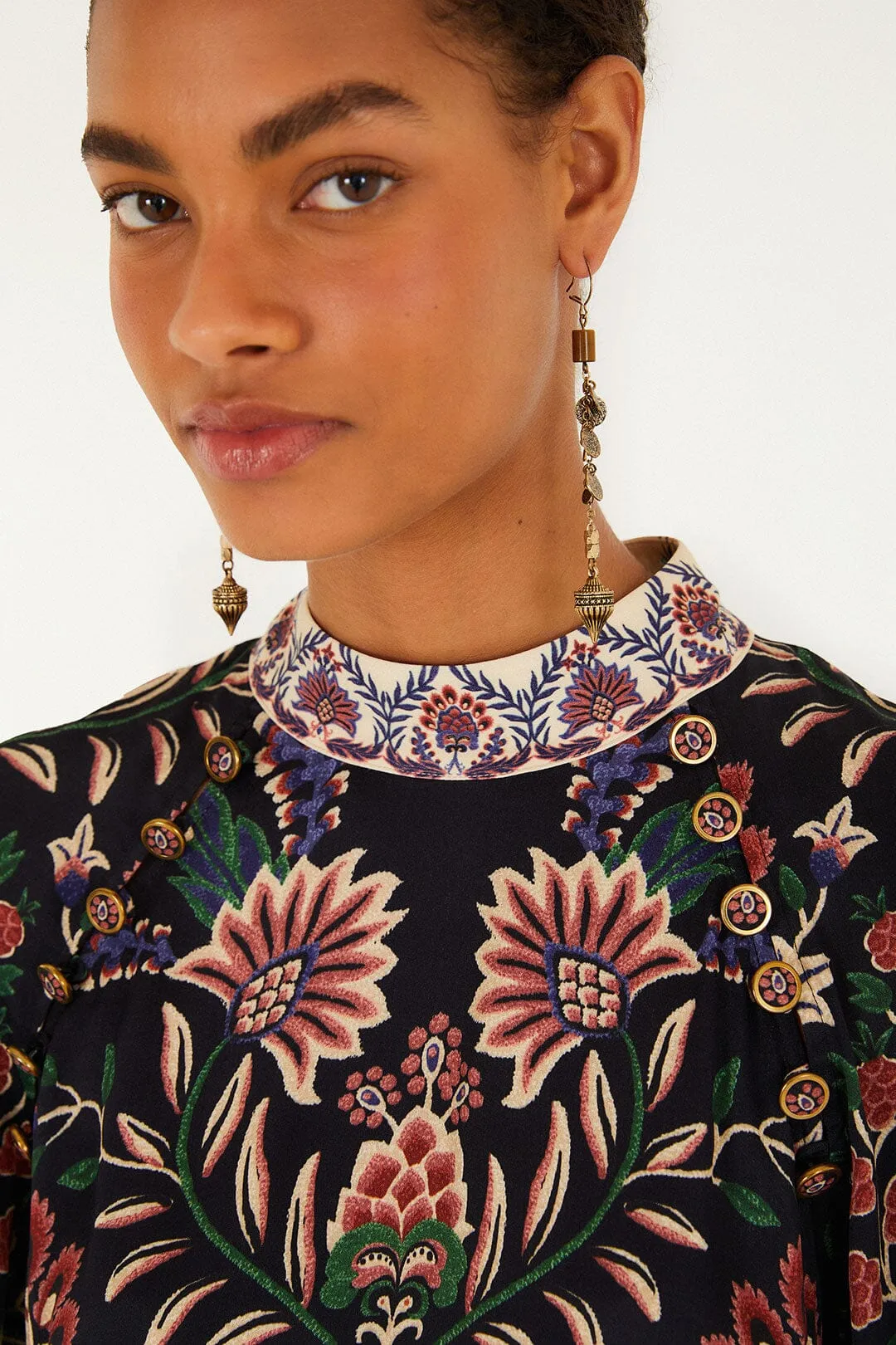 Black Marvelous Garden Lenzing™ Ecovero™ Mini Dress sold by FARM Rio product image thumbnail 4