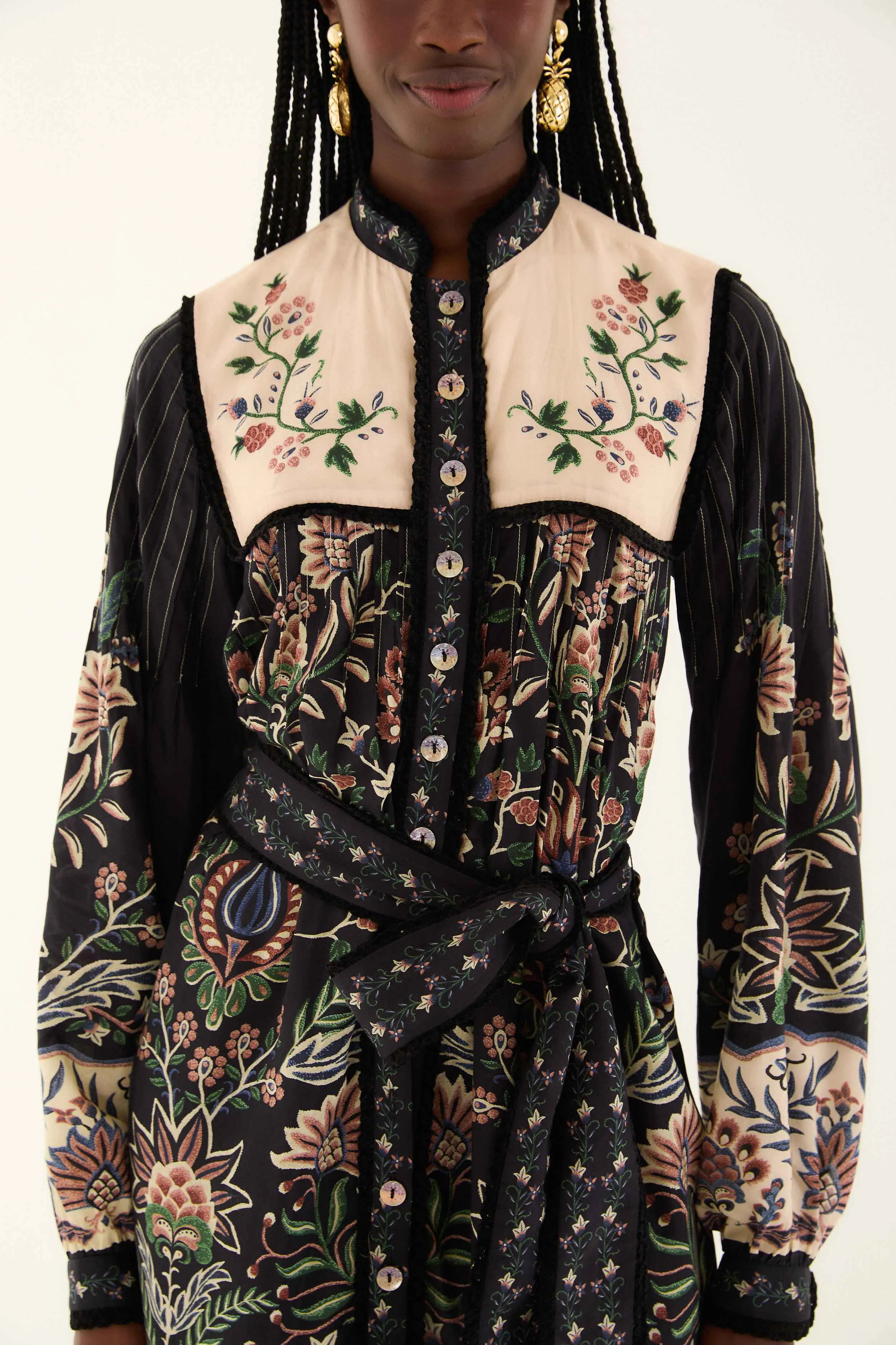 Black Marvelous Garden Long Sleeve Maxi Dress sold by FARM Rio product image thumbnail 3