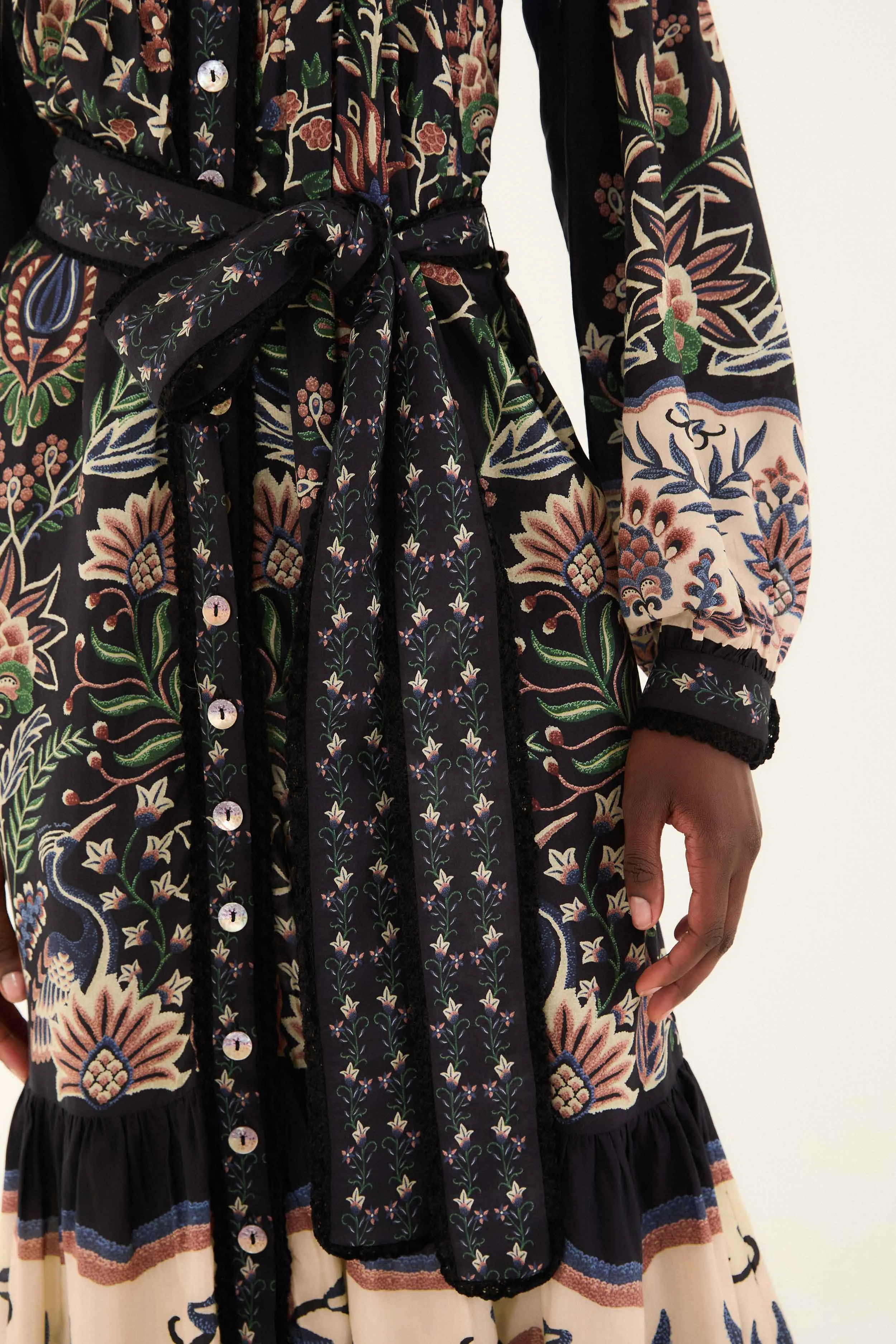 Black Marvelous Garden Long Sleeve Maxi Dress sold by FARM Rio product image thumbnail 5