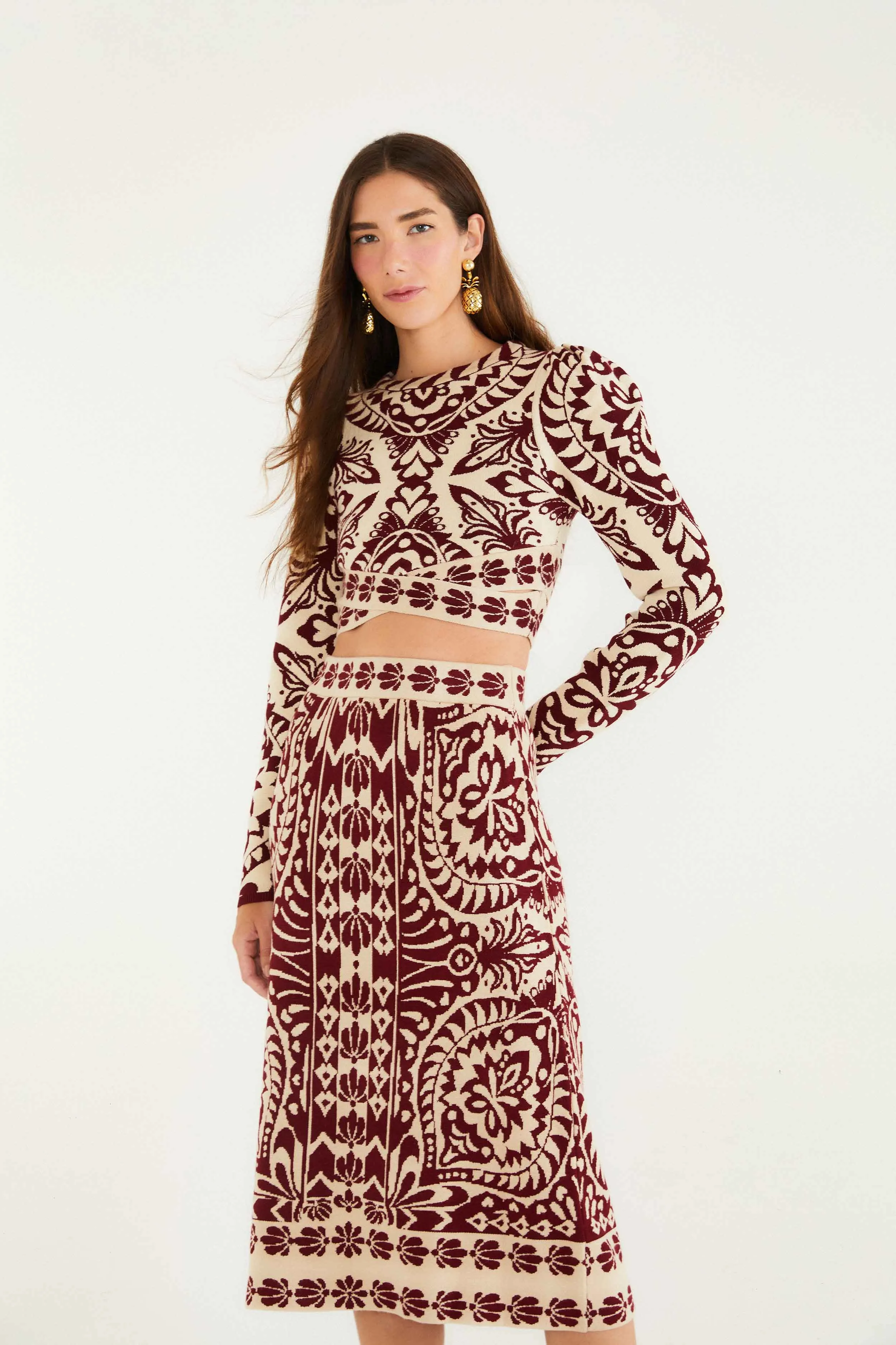 Pineapple Love Knit Midi Skirt sold by FARM Rio product image thumbnail 3