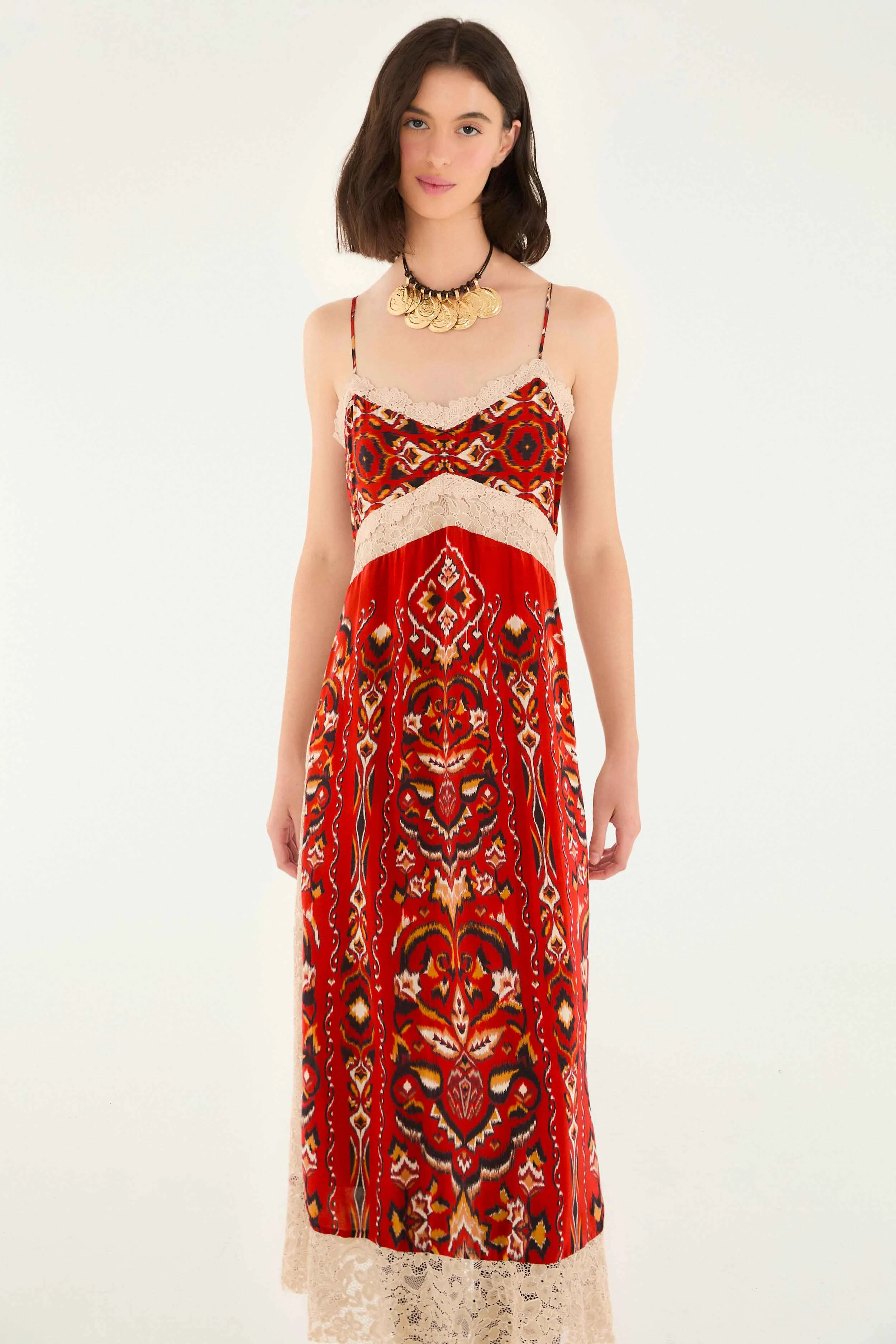 Sand Ainika Pineapple Ikat Midi Dress sold by FARM Rio product image thumbnail 2