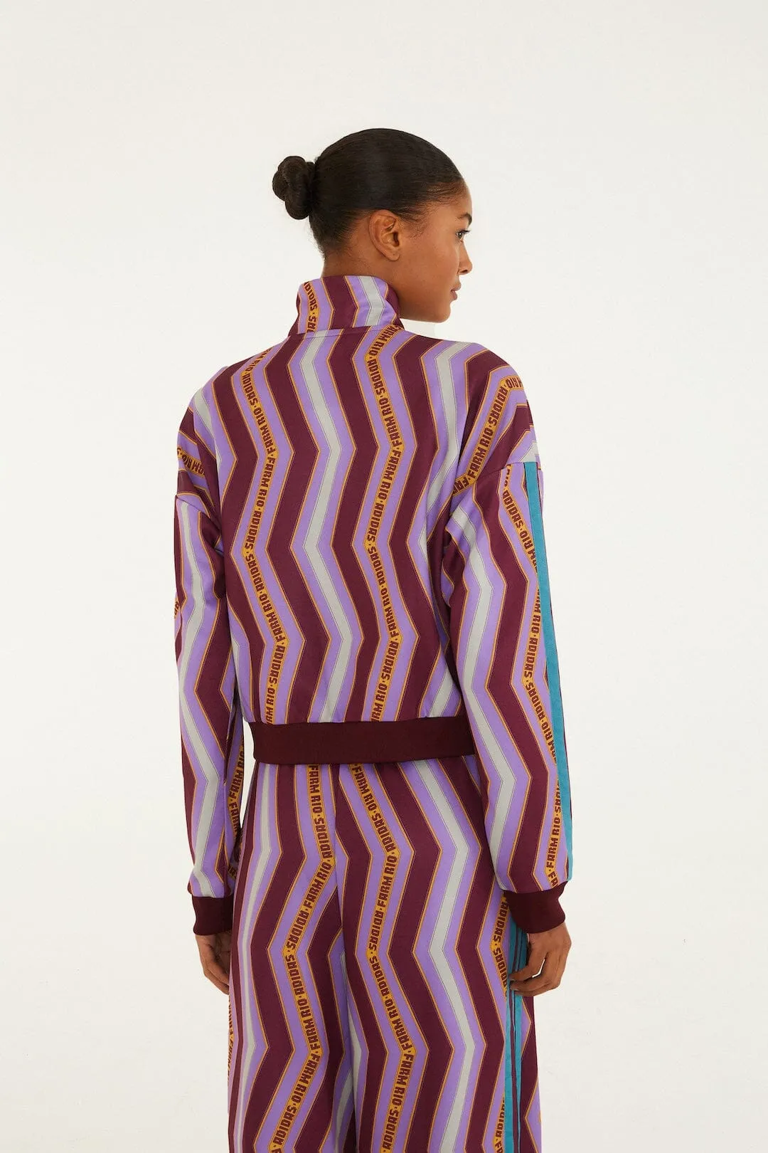 Zig Zag Stripes Lilac Adidas Tiro Jacket sold by FARM Rio product image thumbnail 4