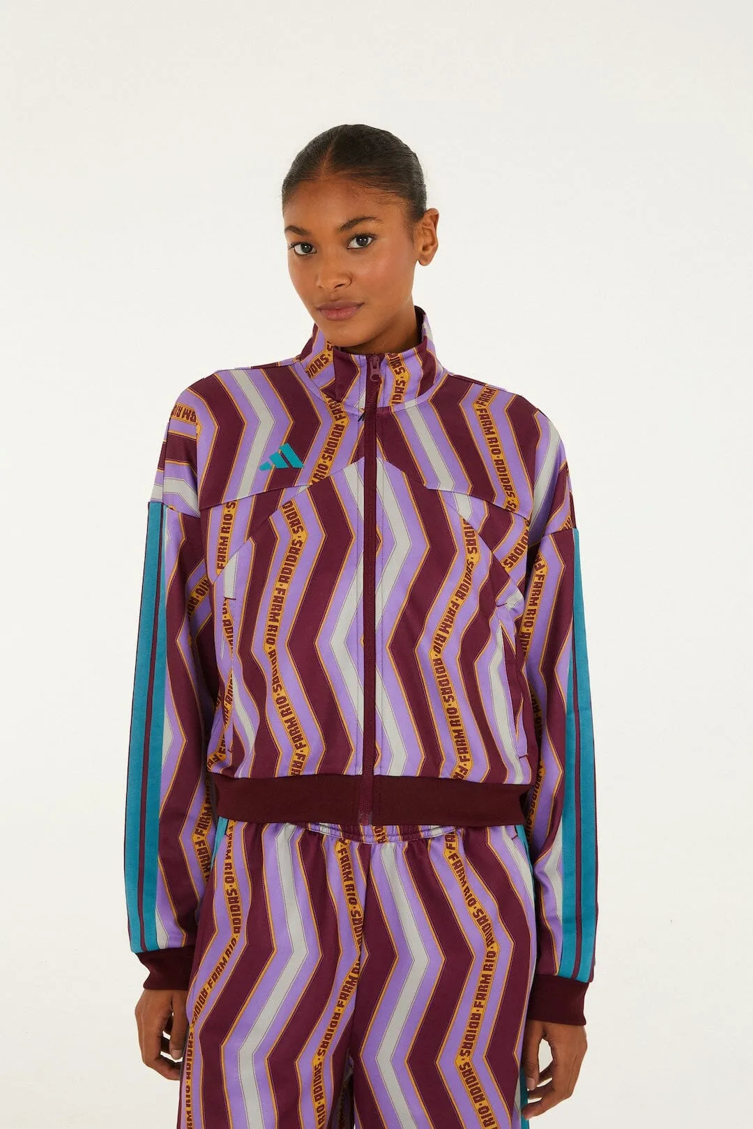 Zig Zag Stripes Lilac Adidas Tiro Jacket sold by FARM Rio product image thumbnail 3