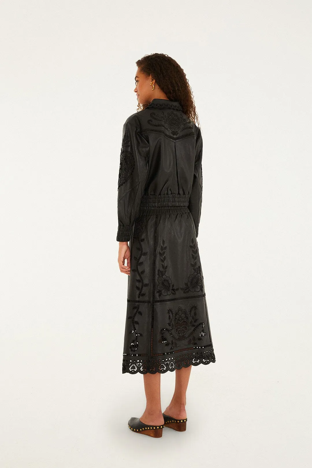 Black Richelieu Heart Leather Jacket sold by FARM Rio product image thumbnail 4