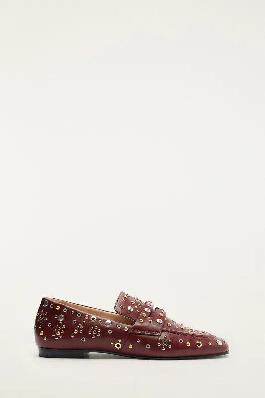 Marsala Studded Loafer sold by FARM Rio