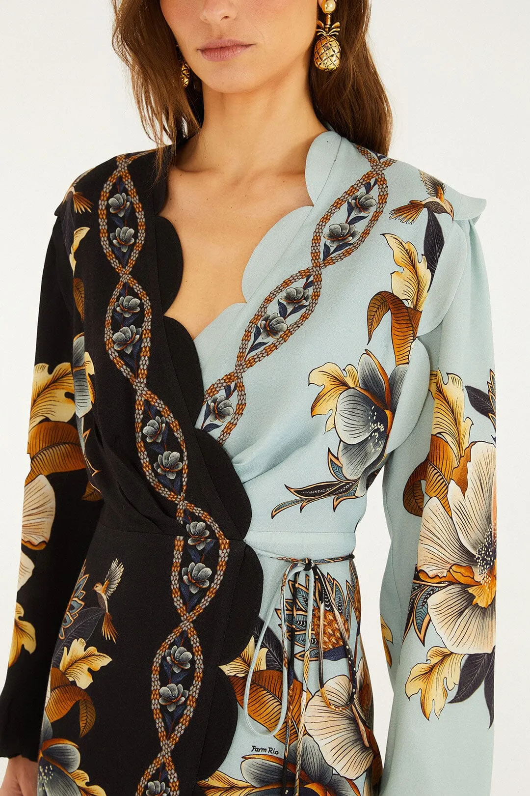 Mixed Snake Garden Wrap Wavy Mini Dress sold by FARM Rio product image thumbnail 3