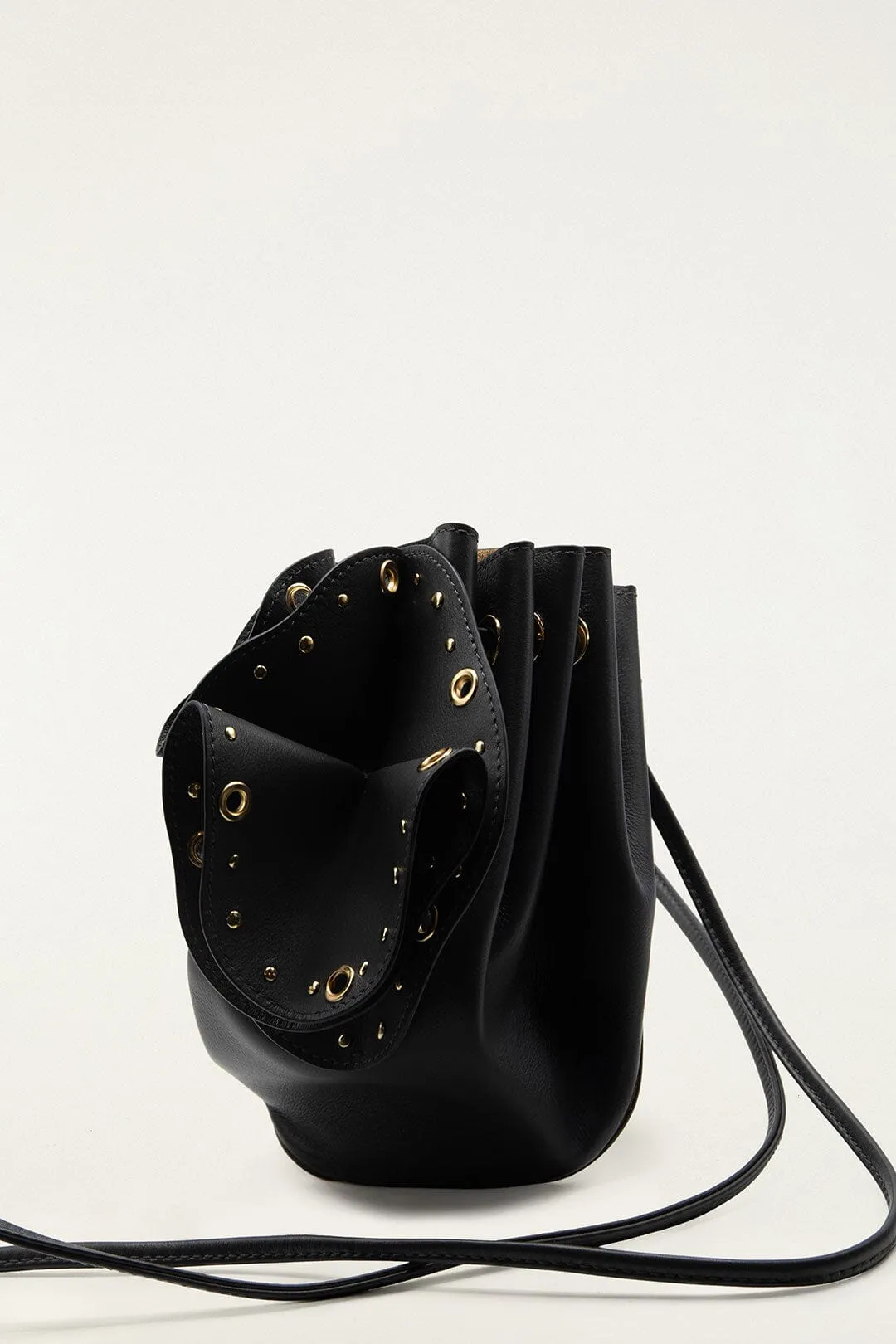 Black Leather Studded Crossbody Flower Bag sold by FARM Rio product image thumbnail 2