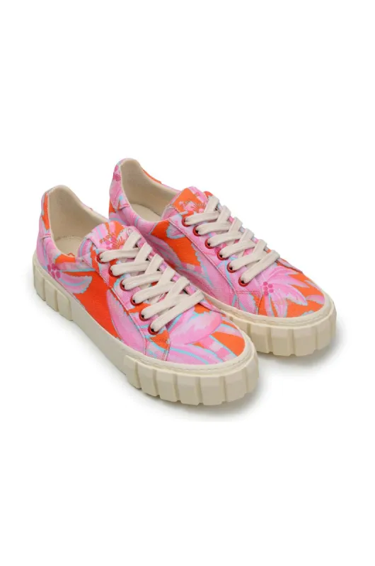 Red Coconut Tree Flatform Sneaker made by FARM Rio