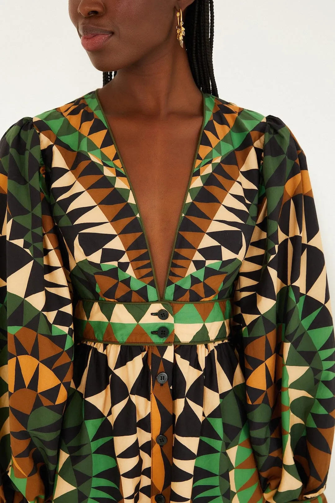 Green Heart Deco Puff Sleeve Organic Cotton Mini Dress sold by FARM Rio product image thumbnail 2