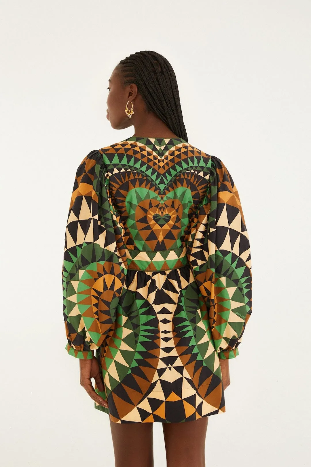 Green Heart Deco Puff Sleeve Organic Cotton Mini Dress sold by FARM Rio product image thumbnail 3