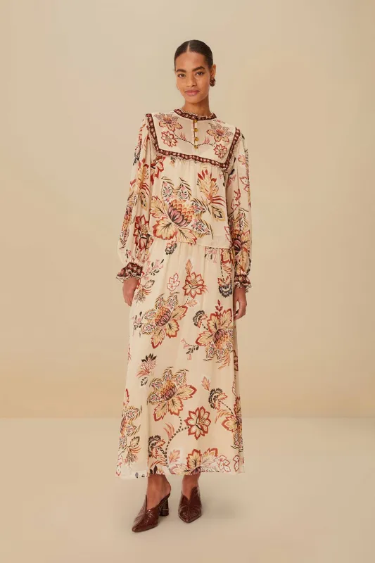 Sand Aura Floral Blouse sold by FARM Rio