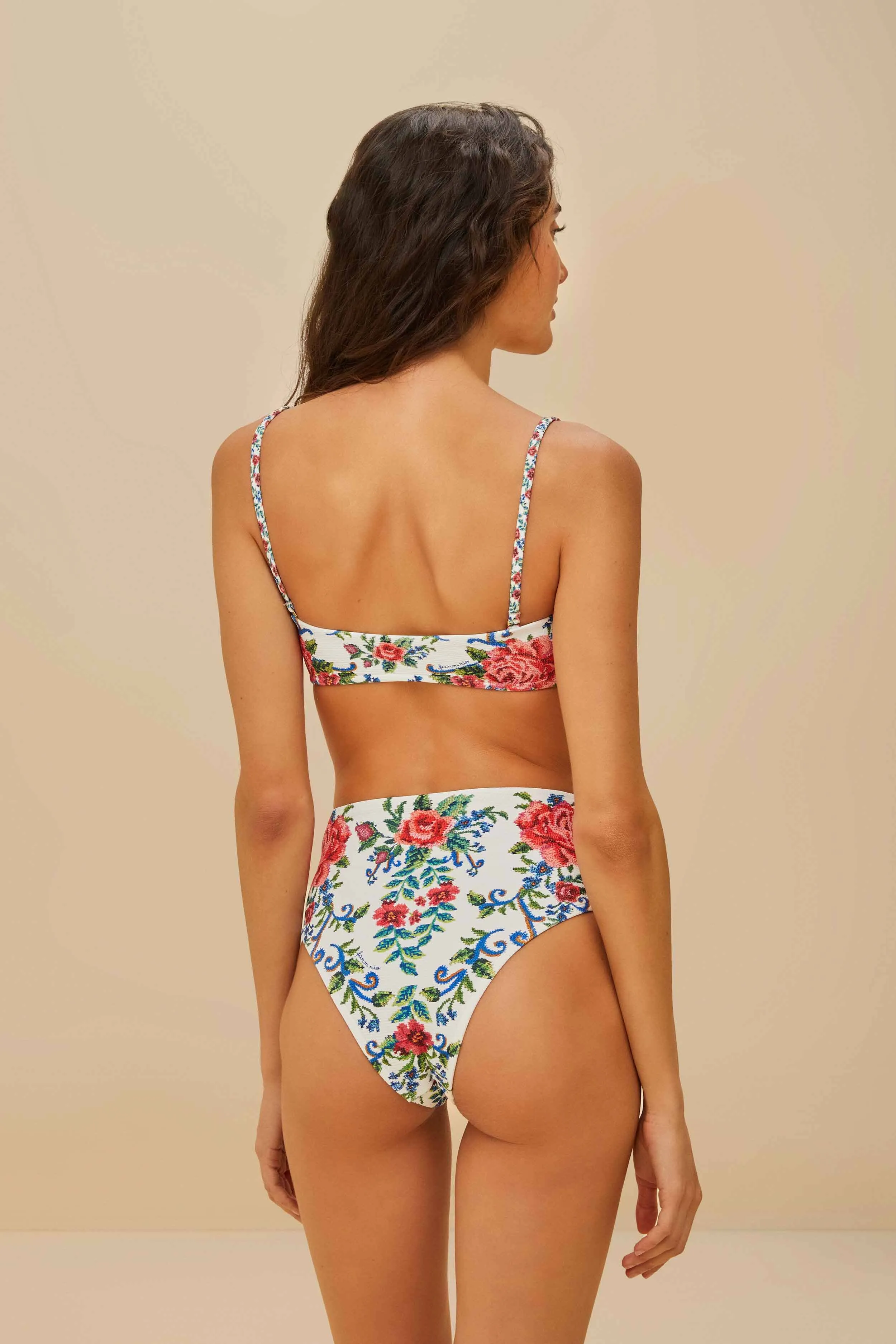 Flower Tapestry High Waist Bikini Bottom sold by FARM Rio product image thumbnail 3