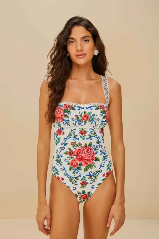 Flower Tapestry One Piece sold by FARM Rio