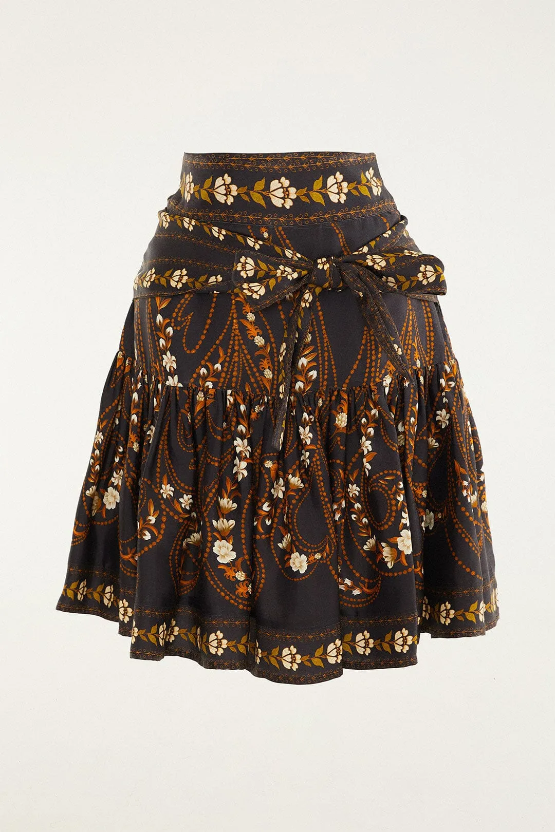 Black Garden Belted Lenzing™ Ecovero™ Viscose Mini Skirt sold by FARM Rio product image thumbnail 5
