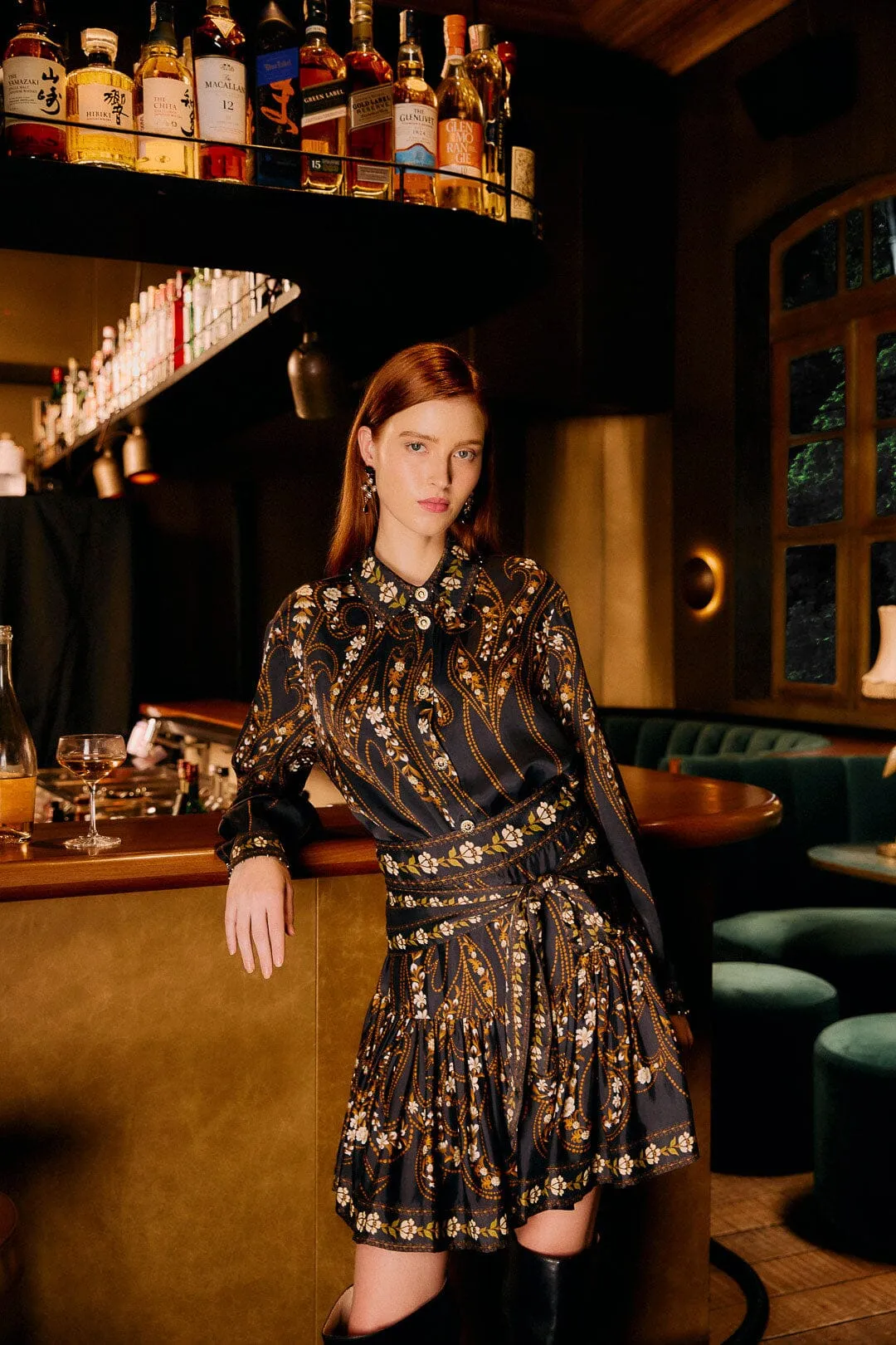 Black Garden Belted Lenzing™ Ecovero™ Viscose Mini Skirt sold by FARM Rio