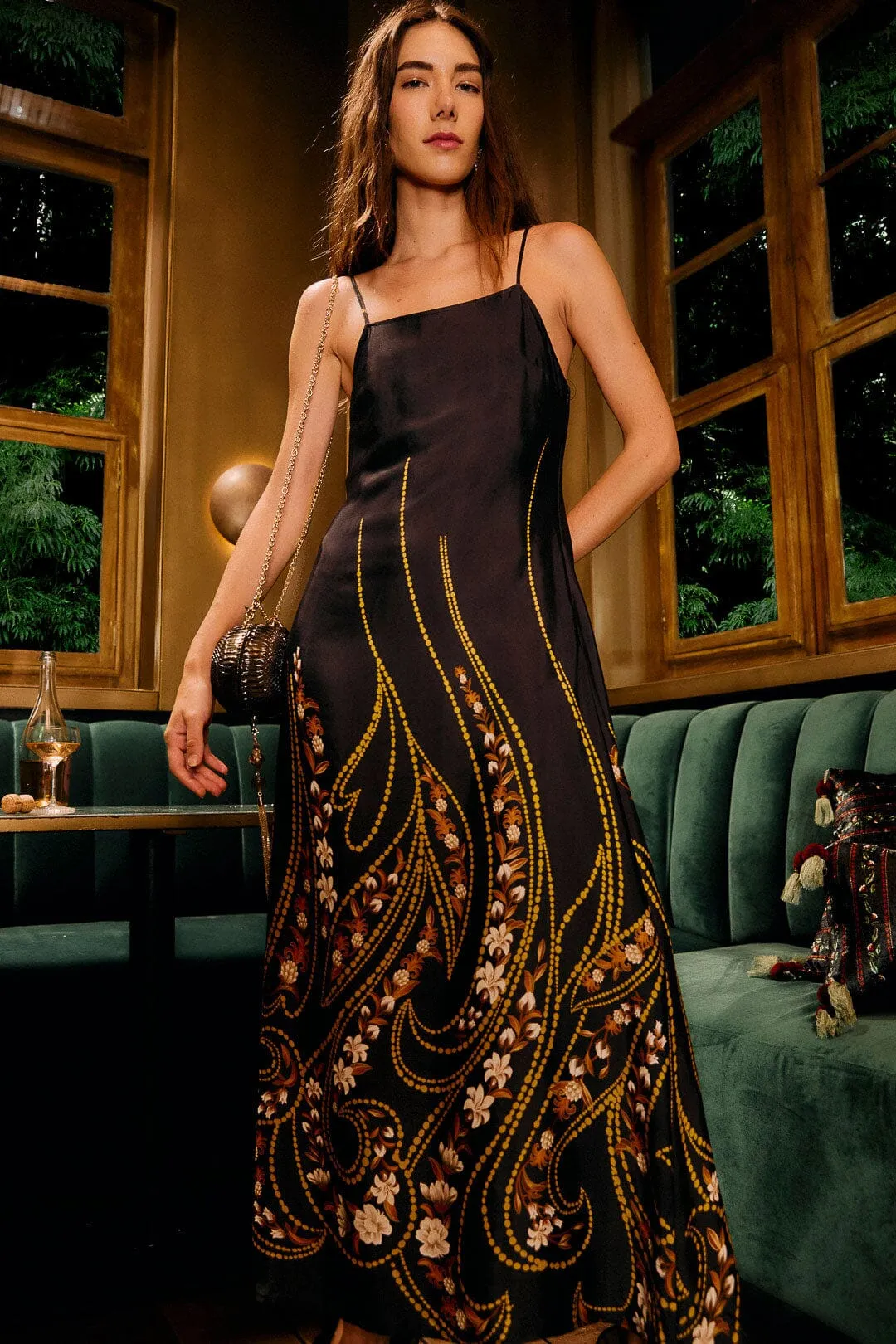 Black Garden Lenzing™ Ecovero™ Viscose Slip Midi Dress sold by FARM Rio