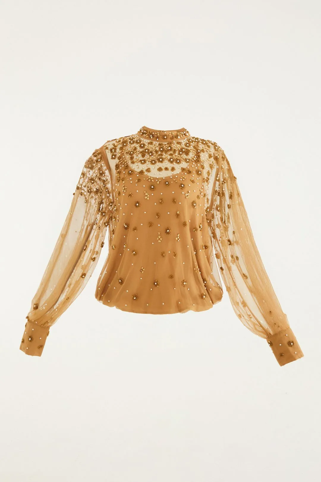 Caramel Embroidered Tulle Lined Blouse sold by FARM Rio product image thumbnail 5