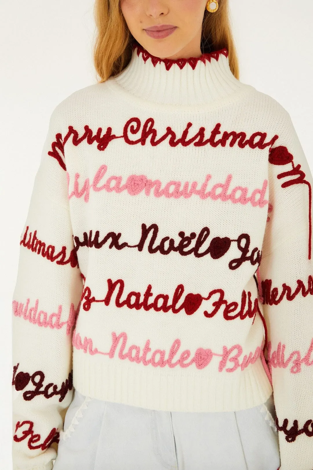 Off-White Merry Christmas Knit Sweater sold by FARM Rio product image thumbnail 4