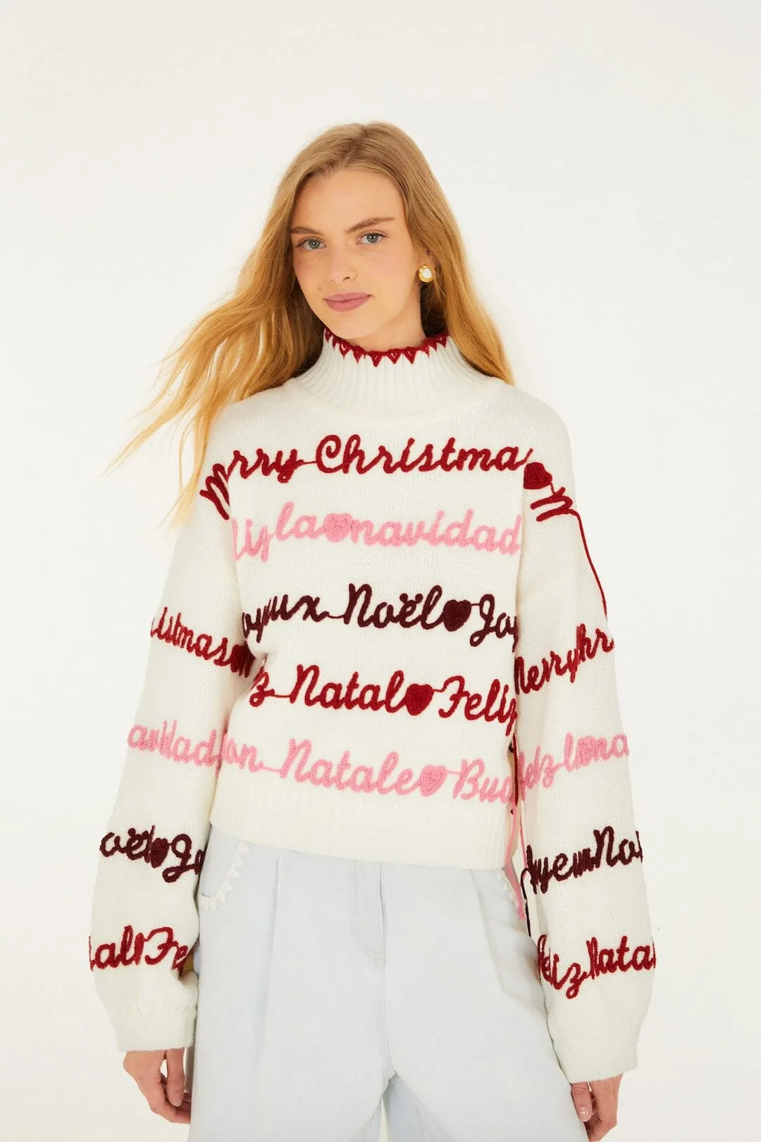 Off-White Merry Christmas Knit Sweater sold by FARM Rio product image thumbnail 2