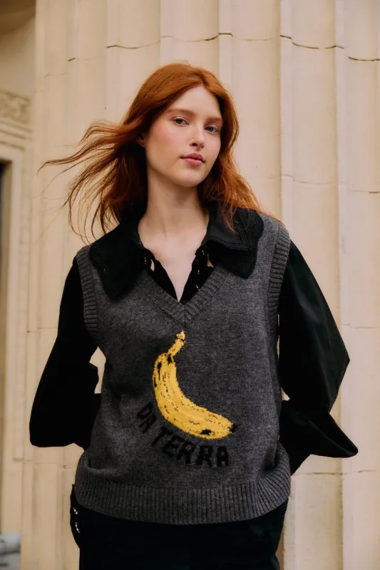 Grey Banana Da Terra Knit Vest sold by FARM Rio