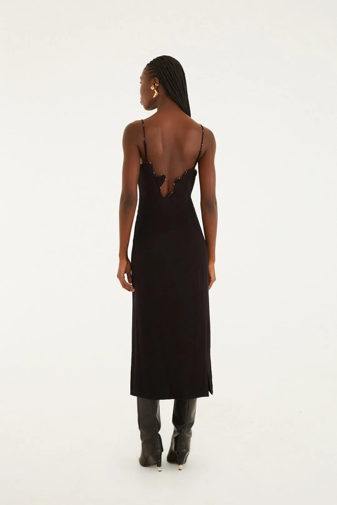 Black Beaded Neckline Sleeveless Midi Dress sold by FARM Rio product image thumbnail 3