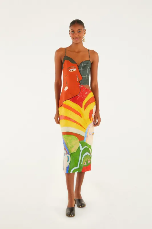 A Popular Cafe Multicolor Sleveless Midi Dress sold by FARM Rio
