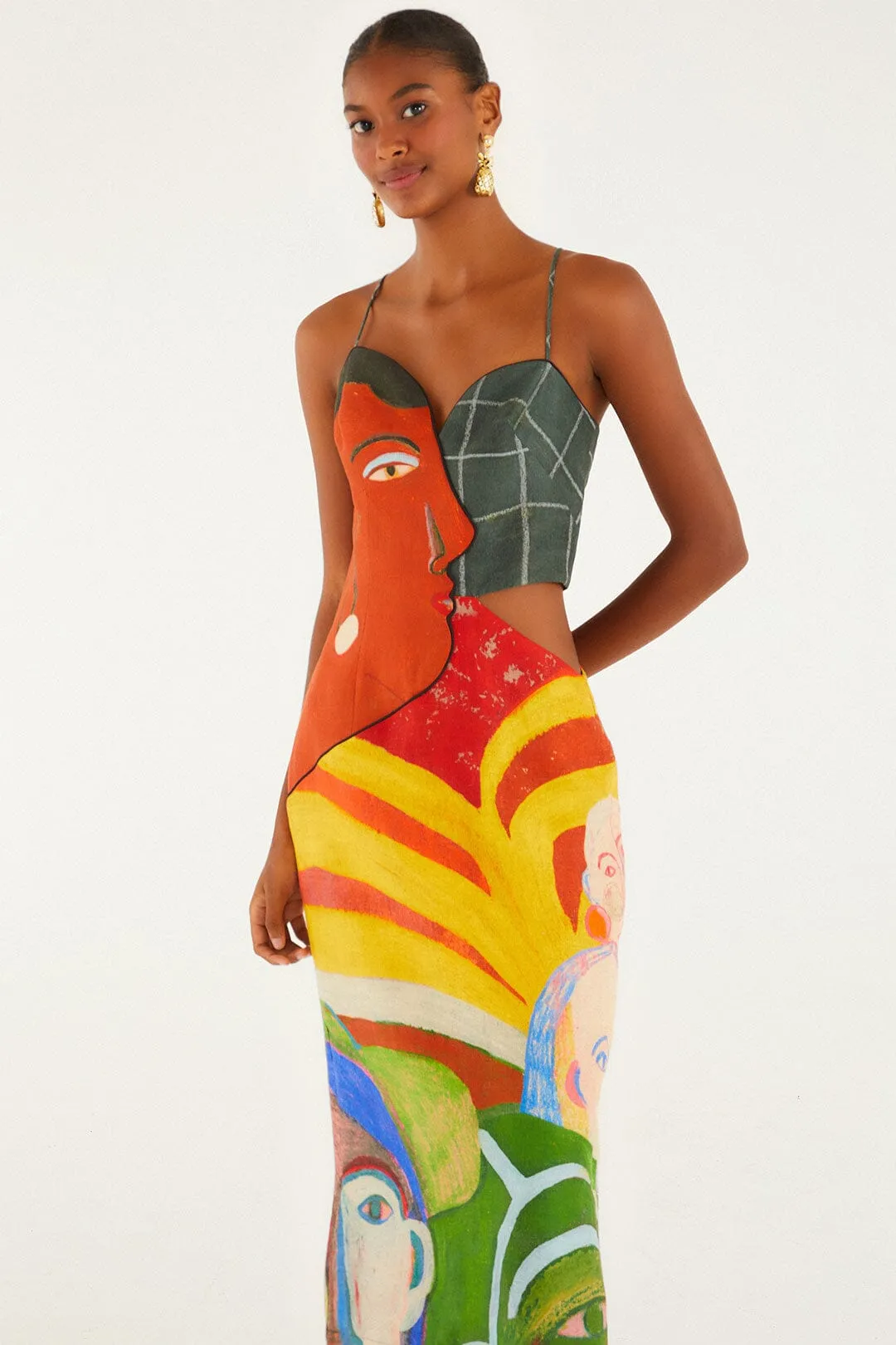 A Popular Cafe Sleeveless Euroflax™ Premium Linen Midi Dress sold by FARM Rio product image thumbnail 2