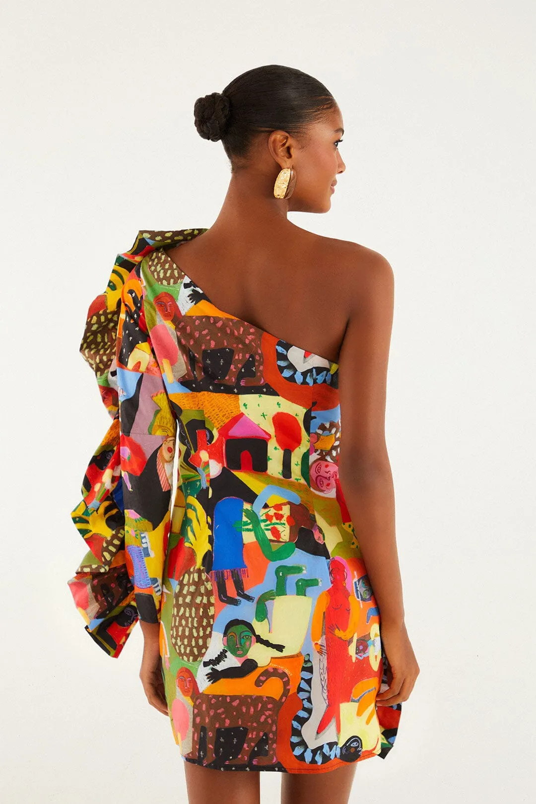 Ana Leovy Farm Rio Organic Cotton One Shoulder Mini Dress sold by FARM Rio product image thumbnail 3