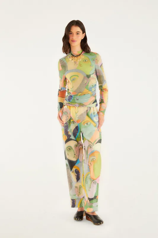 Crowded Series Drawing Organic Cotton Pants made by FARM Rio