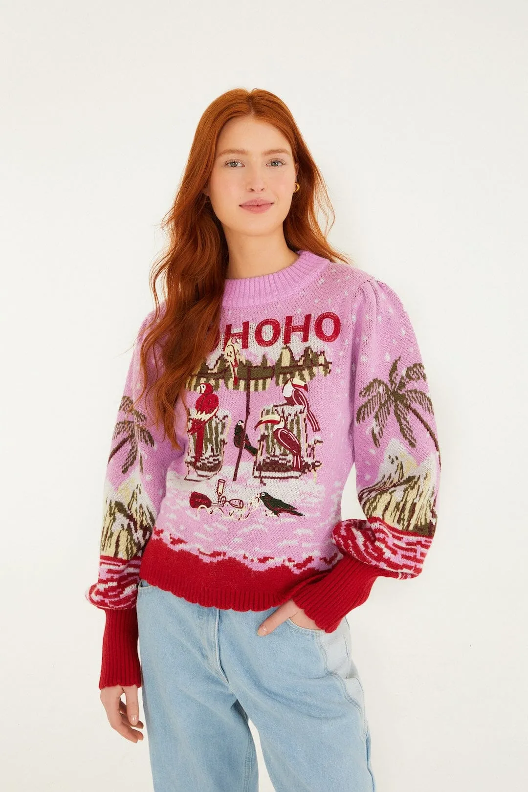 Pink From Sand To Snow Knit Sweater sold by FARM Rio