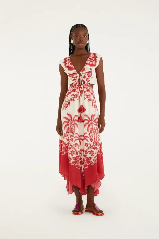 Sand Guanacaste Cut-Out Waist Sleeveless Midi Dress sold by FARM Rio