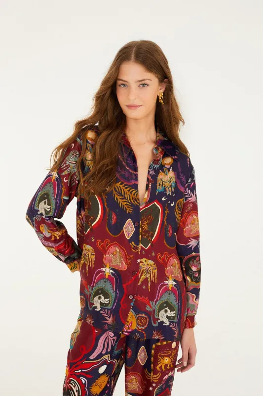 Multicolor Artsy Surreal Land Lenzing™ Ecovero™ Viscose Shirt sold by FARM Rio