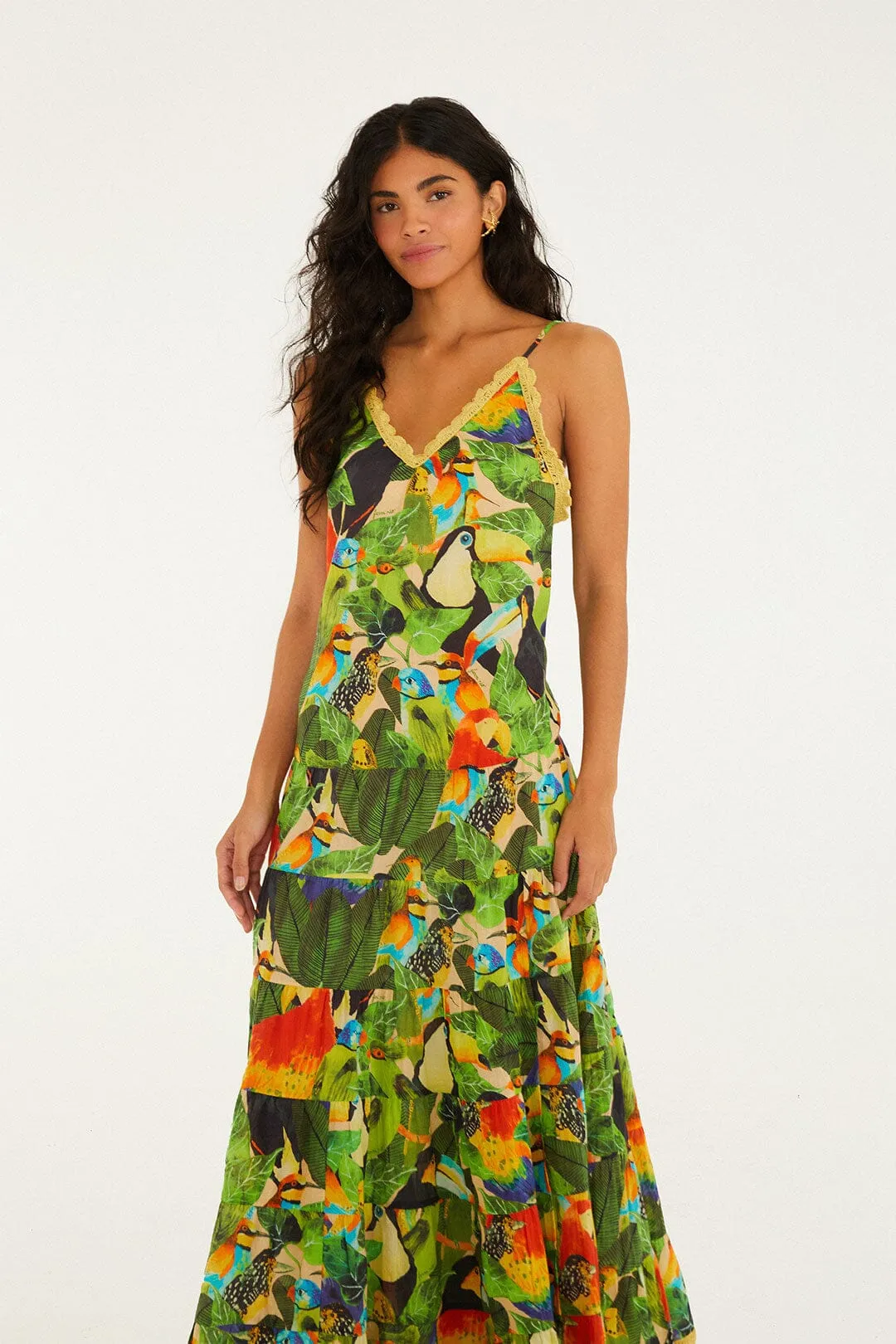Bird Leaves Long Dress sold by FARM Rio product image thumbnail 2